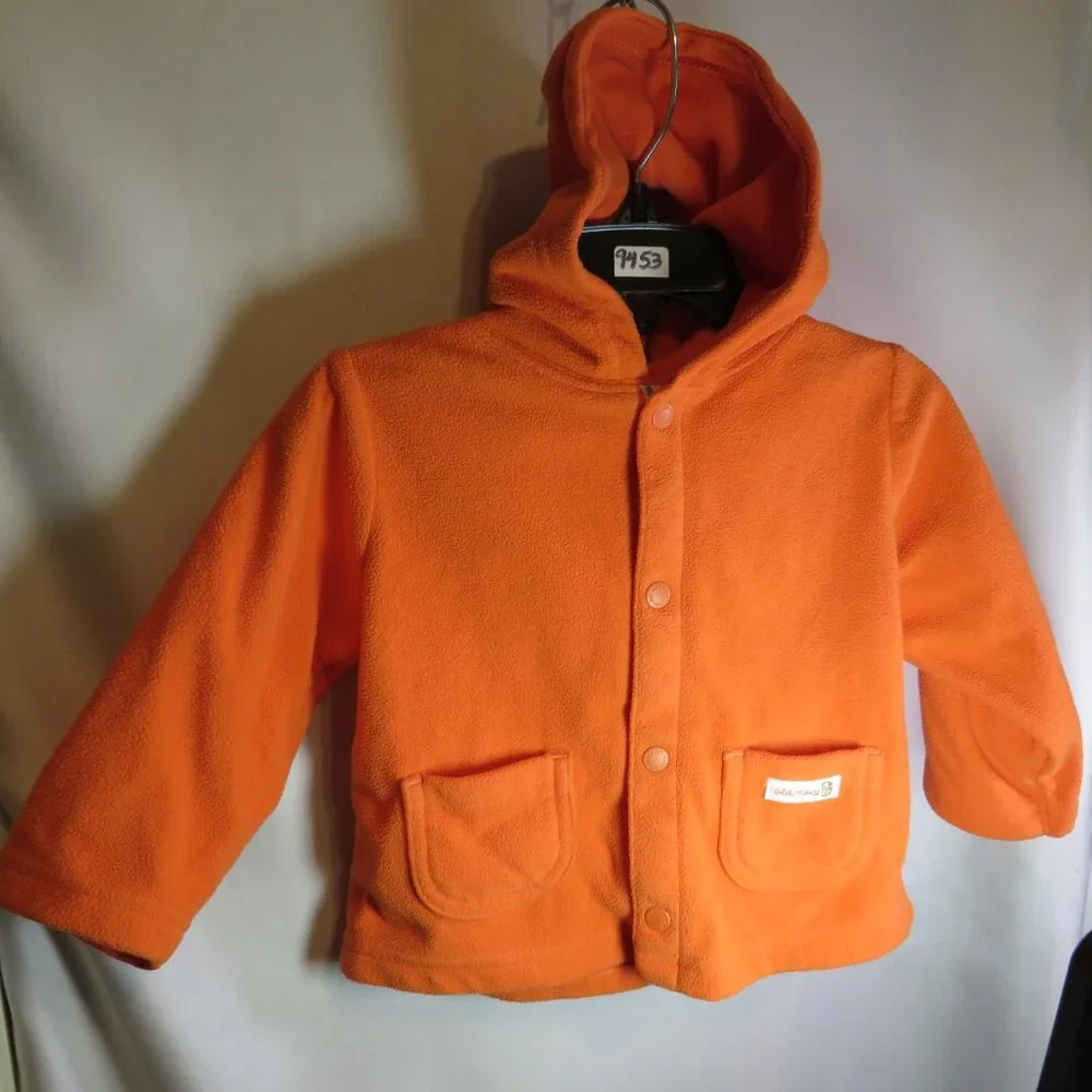 Baby Pumpkin Orange Old Navy Fleece Hooded Jacket 6-12mts